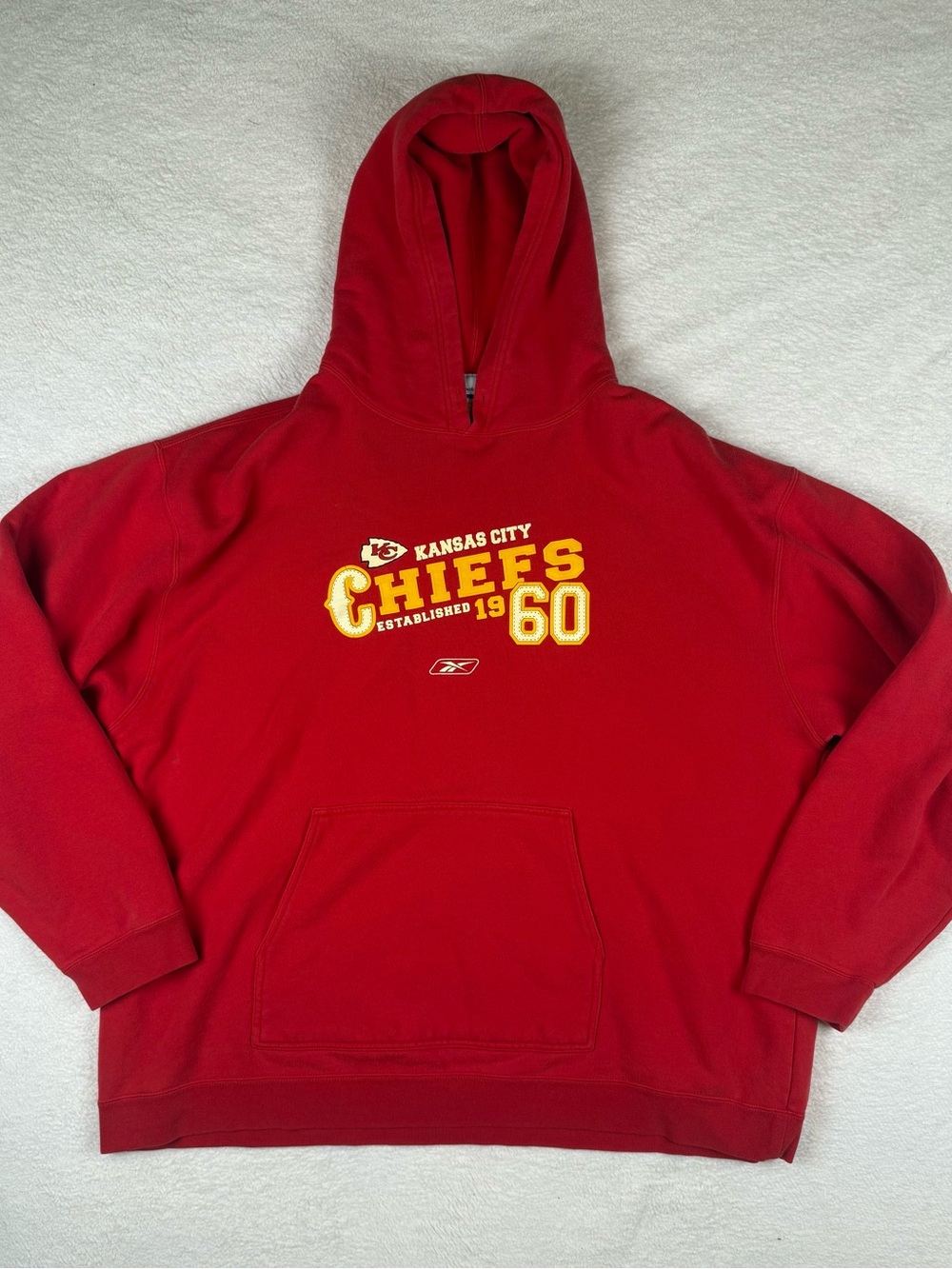 Vintage 2000s Reebok Kansas City Chiefs Hoodie Sweatshirt Men’s 2XL NFL Logo Y2K